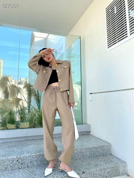 women's two piece pants w1693 fashion women sets 2021 runway luxury european design party style clothing, White
women's two piece pants w1693 fashion women sets 2021 runway luxury european design party style clothing, White