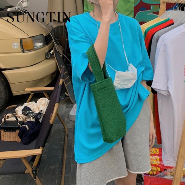 women's t-shirt sungtin basis solid oversized t shirts women korean chic 4 colors soft cozy short sleeve casual o neck sweet summer 202, White
women's t-shirt sungtin basis solid oversized t shirts women korean chic 4 colors soft cozy short sleeve casual o neck sweet summer 202, White