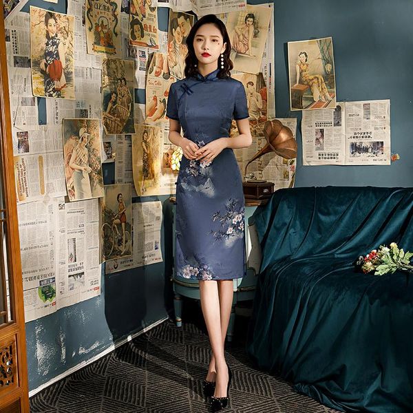 ethnic clothing female blue floral print qipao mandarin collar short sleeve cheongsam elegant chinese novelty evening party gown vestidso, Red
ethnic clothing female blue floral print qipao mandarin collar short sleeve cheongsam elegant chinese novelty evening party gown vestidso, Red