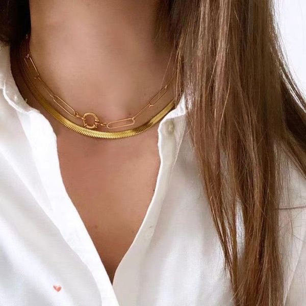 chokers 2021 high jewelry color preserving gold stainless steel charm chain ladies short necklace fashion accessories, Golden;silver
chokers 2021 high jewelry color preserving gold stainless steel charm chain ladies short necklace fashion accessories, Golden;silver