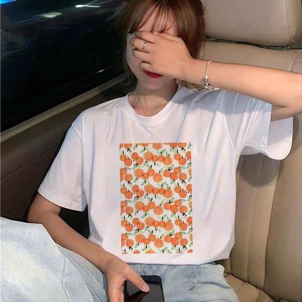 fashion retro casual fruit womens print summer o neck short sleeve harajuku femme, White
fashion retro casual fruit womens print summer o neck short sleeve harajuku femme, White