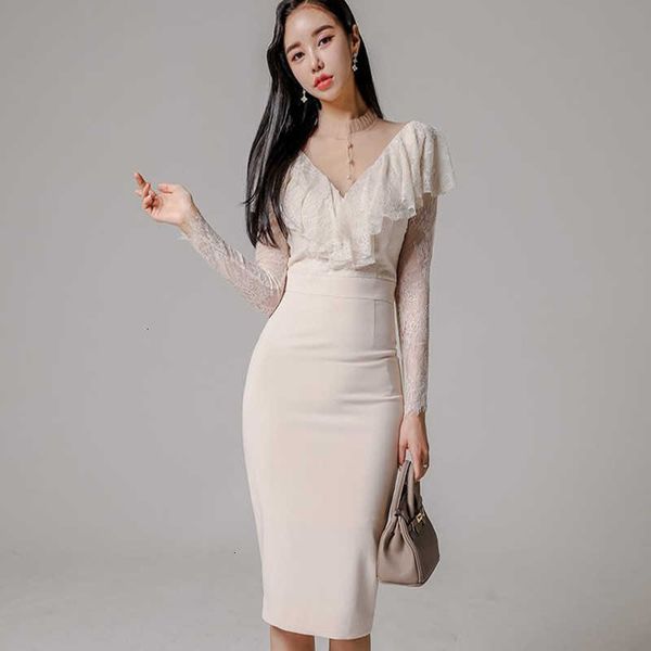 casual dresses spring korean elegant lace stitching sheath bodycon pencil dress office lady chic party wsgz, Black;gray
casual dresses spring korean elegant lace stitching sheath bodycon pencil dress office lady chic party wsgz, Black;gray