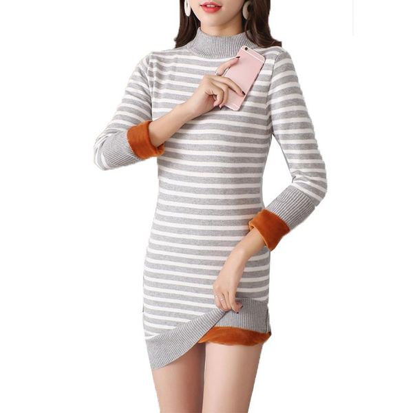 women's sweaters knitting sweater pullover 2021 autumn winter plus velvet thickening base long dress k1139, White;black
women's sweaters knitting sweater pullover 2021 autumn winter plus velvet thickening base long dress k1139, White;black