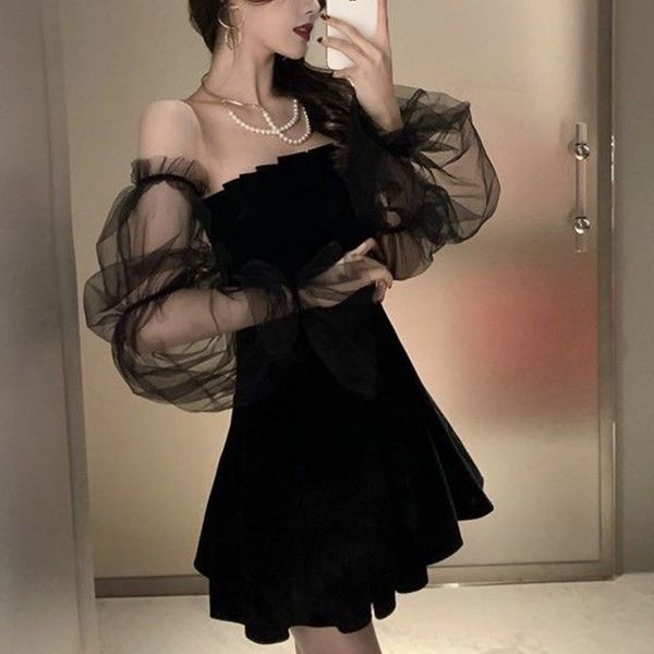 new elegant chic pleated black hip hop mini wome 2021 gothic mesh long sleeve off shoulder slim a line oaai, Black;gray
new elegant chic pleated black hip hop mini wome 2021 gothic mesh long sleeve off shoulder slim a line oaai, Black;gray