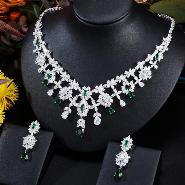 earrings & necklace blachette luxury shiny zircon pendant 2pcs for women bridal wedding party dubai jewelry sets, Silver
earrings & necklace blachette luxury shiny zircon pendant 2pcs for women bridal wedding party dubai jewelry sets, Silver