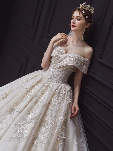 other wedding dresses style luxury dress off shoulder elegant boat neck saudi sweetheart beaded crystal lace princess bridal gown backless, White
other wedding dresses style luxury dress off shoulder elegant boat neck saudi sweetheart beaded crystal lace princess bridal gown backless, White
