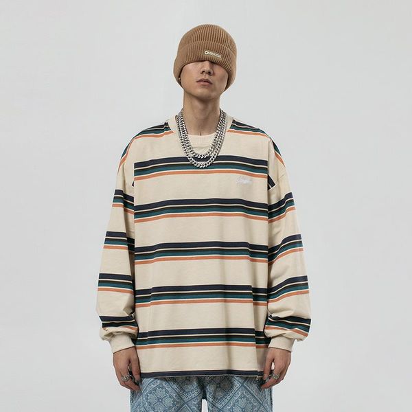 men's hoodies & sweatshirts streetwear men striped sweatshirt hip hop sport running loose casual cool vintage classic long sleeve ameri, Black
men's hoodies & sweatshirts streetwear men striped sweatshirt hip hop sport running loose casual cool vintage classic long sleeve ameri, Black
