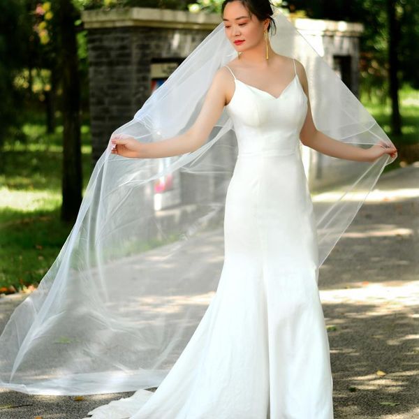 bridal veils oversize veil wedding accessories bride long white/ivory chapel two-layer handmade cut edge elegant tulle, Black
bridal veils oversize veil wedding accessories bride long white/ivory chapel two-layer handmade cut edge elegant tulle, Black