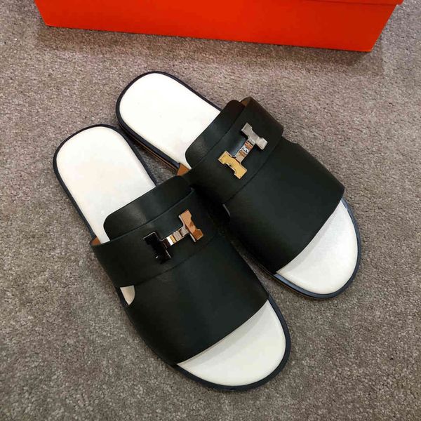 slippers men's i-shaped sandals with cowhide metal buckle in summer of 20 zly, Black
slippers men's i-shaped sandals with cowhide metal buckle in summer of 20 zly, Black