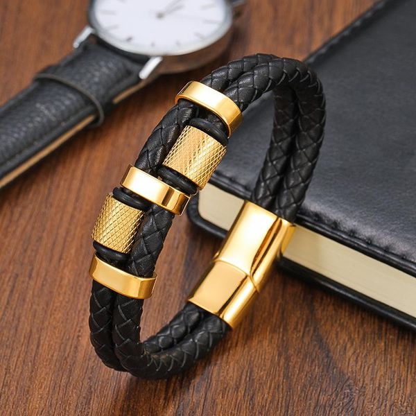 charm bracelets classic multilayer beaded bracelet leather corrugated twill accessories men's stainless steel birthday gift, Golden;silver
charm bracelets classic multilayer beaded bracelet leather corrugated twill accessories men's stainless steel birthday gift, Golden;silver