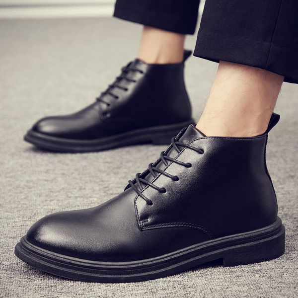 men's korean high casual shoes autumn block british small leather busins drs, Black
men's korean high casual shoes autumn block british small leather busins drs, Black