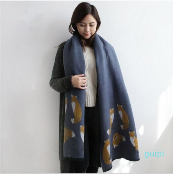 cashmere scarf fashion fox bib women's double sided thickened tassel shawl q338 201224, Blue;gray
cashmere scarf fashion fox bib women's double sided thickened tassel shawl q338 201224, Blue;gray