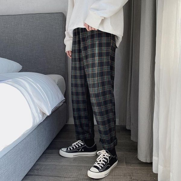 spring and autumn ins port style casual plaid wide-leg pants male wild korean youth trend straight trousers streetwear pants, Black
spring and autumn ins port style casual plaid wide-leg pants male wild korean youth trend straight trousers streetwear pants, Black