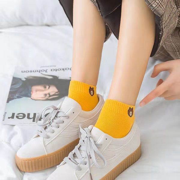 socks women's new summer cartoon bear low breathable boat college c0224, Black
socks women's new summer cartoon bear low breathable boat college c0224, Black