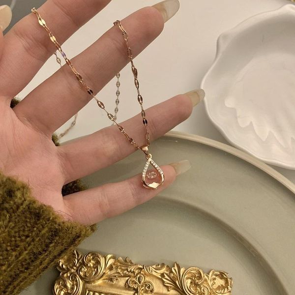 pendant necklaces titanium steel female water drop necklace charm gold color chain trendy crystal wedding for women, Silver
pendant necklaces titanium steel female water drop necklace charm gold color chain trendy crystal wedding for women, Silver