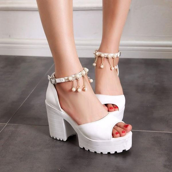 dress shoes oversized high heels sandals women woman summer ladies fishmouth pearl chain thick-soled, Black
dress shoes oversized high heels sandals women woman summer ladies fishmouth pearl chain thick-soled, Black