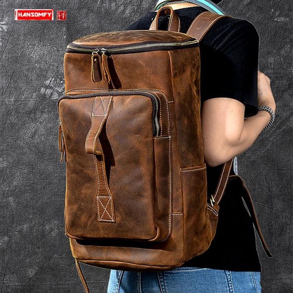 backpack crazy horse leather portable men retro super capacity male lapbag outdoor climbing travel backpacks bucket bags
backpack crazy horse leather portable men retro super capacity male lapbag outdoor climbing travel backpacks bucket bags