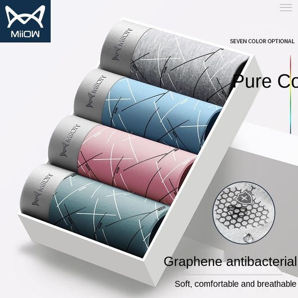 underpants miiow genuine men's underwear pure cotton graphene antibacterial boxer shorts breathable boys mid-waist large size, Black;white
underpants miiow genuine men's underwear pure cotton graphene antibacterial boxer shorts breathable boys mid-waist large size, Black;white