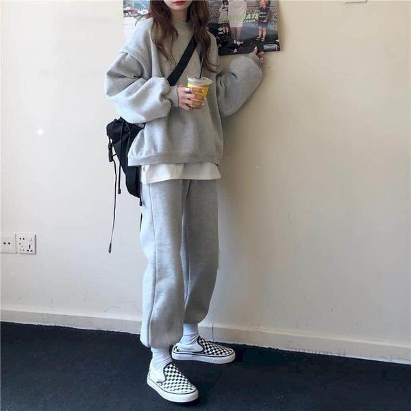 new autumn casual pullover slacks gray women's suits solid velvet pants and two-piece sweatshirs f9e0
new autumn casual pullover slacks gray women's suits solid velvet pants and two-piece sweatshirs f9e0