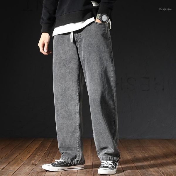 men's pants 2021 spring wear japanese jeans fashion brand street style loose straight korean leisure sports wide leg, Black
men's pants 2021 spring wear japanese jeans fashion brand street style loose straight korean leisure sports wide leg, Black