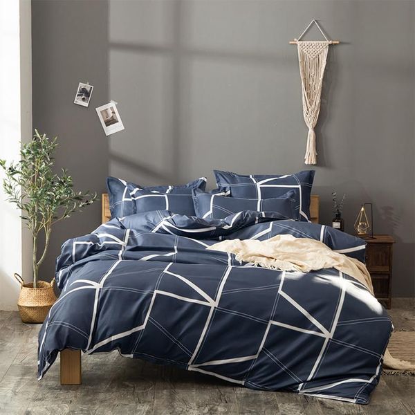 bedding sets modern simple geometric lines king size set printed bed linens duvet cover pillow case home room sheet) set(no 
bedding sets modern simple geometric lines king size set printed bed linens duvet cover pillow case home room sheet) set(no