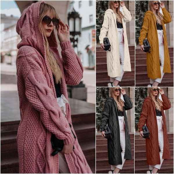style new sweater for women solid color hooded twist knit long hooded cardigan sweater casual coat commute autumn and winter, Black;brown
style new sweater for women solid color hooded twist knit long hooded cardigan sweater casual coat commute autumn and winter, Black;brown