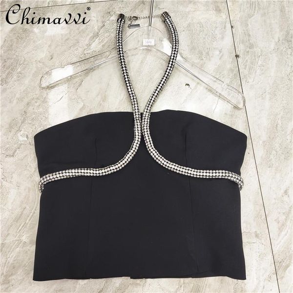 women's tanks & camis fashion women diamond chain halter spaghetti straps tube lady slimming short black vest, White
women's tanks & camis fashion women diamond chain halter spaghetti straps tube lady slimming short black vest, White
