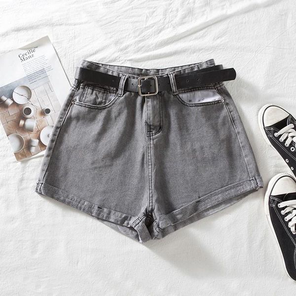 women's shorts trendy fad summer women high waist loose streetwear blue denim casual female solid wide leg jeans with belt, White;black
women's shorts trendy fad summer women high waist loose streetwear blue denim casual female solid wide leg jeans with belt, White;black