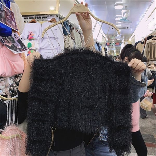 sling chain borla off-ombro shirt of furry women outerwear female short night blunt club 2021 winter eu4o, Black
sling chain borla off-ombro shirt of furry women outerwear female short night blunt club 2021 winter eu4o, Black