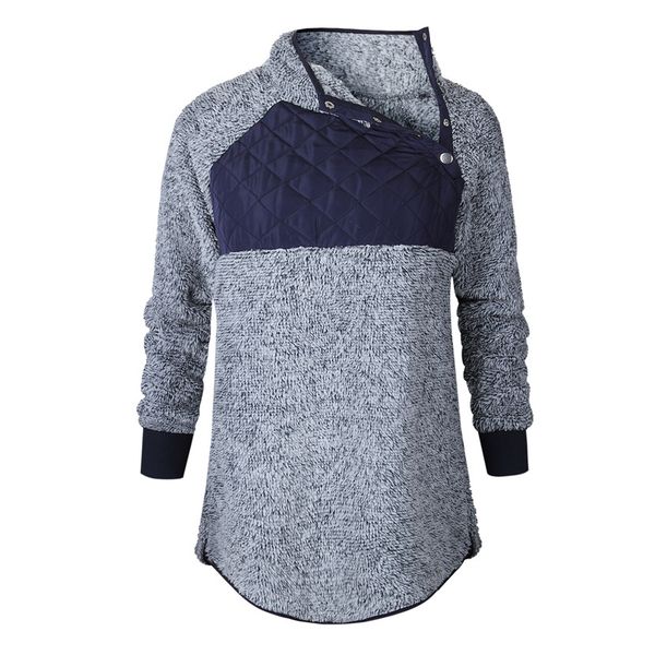 womens comfy splice plush pullover 2018 autumn winter outwear stand inclined collar coat women splice plush sweatshirts, Black
womens comfy splice plush pullover 2018 autumn winter outwear stand inclined collar coat women splice plush sweatshirts, Black