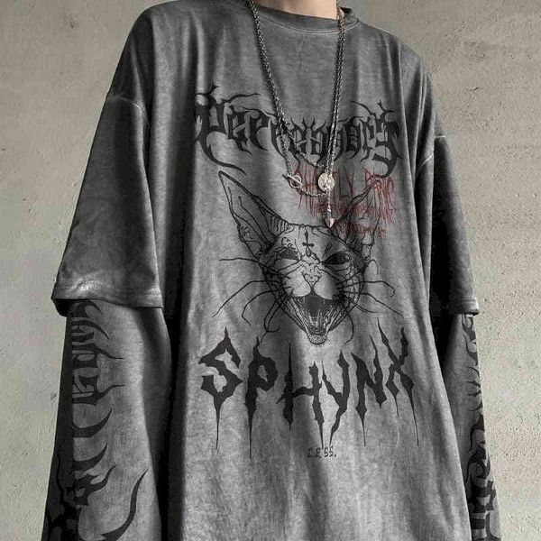 men's t-shirts long-sleeve double t-shirt, male and female printed shirt, high street style autumn with fake cat head two retro, black, White;black
men's t-shirts long-sleeve double t-shirt, male and female printed shirt, high street style autumn with fake cat head two retro, black, White;black
