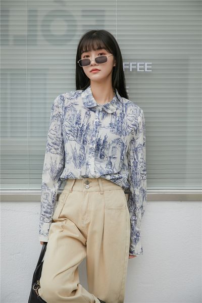 new drawing architecture print women and bloues vintage long sleeve button up peter pan collar shirt 2021 fashion xyyd, White
new drawing architecture print women and bloues vintage long sleeve button up peter pan collar shirt 2021 fashion xyyd, White