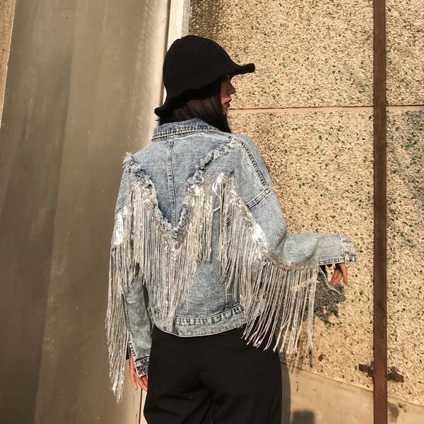 women tassel wash denim jackets short design female coats denim 2021 spring new outwear, Black;brown
women tassel wash denim jackets short design female coats denim 2021 spring new outwear, Black;brown