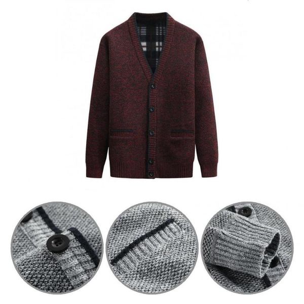 men's sweaters vintage fashion fleece lining solid color sweater coat autumn winter stretchy for home, White;black
men's sweaters vintage fashion fleece lining solid color sweater coat autumn winter stretchy for home, White;black