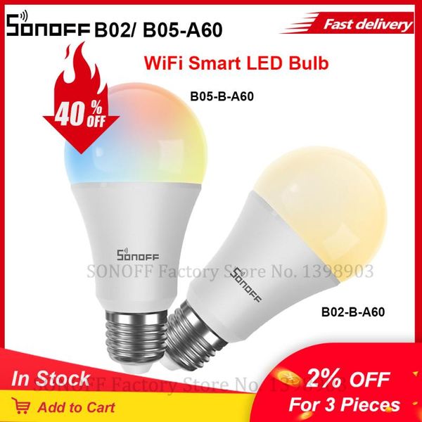 smart home control itead sonoff b02-b-a60/ b05-b-a60 wifi led bulb dimmerable light bulbs app remote work with alexa google
smart home control itead sonoff b02-b-a60/ b05-b-a60 wifi led bulb dimmerable light bulbs app remote work with alexa google
