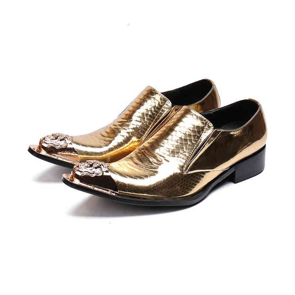 men genuine leather business shoes metal pointed toe dress gold wedding party formal large size, Black
men genuine leather business shoes metal pointed toe dress gold wedding party formal large size, Black