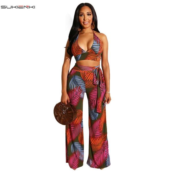 two piece dress summer women 2 set printed spaghetti straps backless crop + long pants with drawstring club outfits beachwear, White
two piece dress summer women 2 set printed spaghetti straps backless crop + long pants with drawstring club outfits beachwear, White