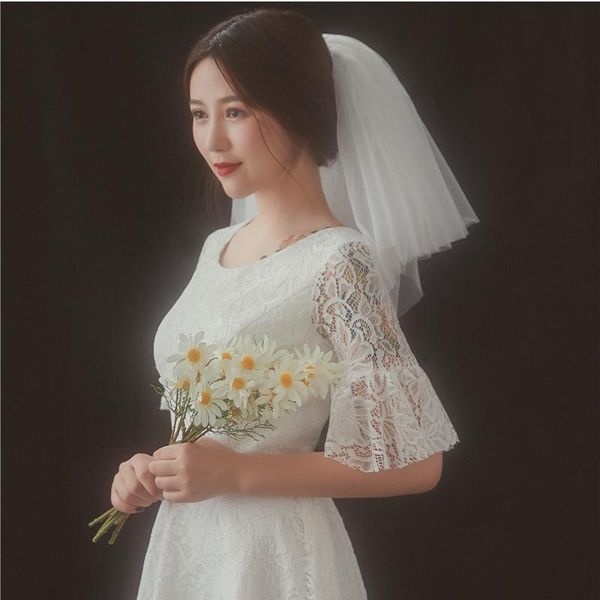 bridal veils shoulder length for bride wedding womens white ivory soft net gather simple short mini ve018, Black
bridal veils shoulder length for bride wedding womens white ivory soft net gather simple short mini ve018, Black
