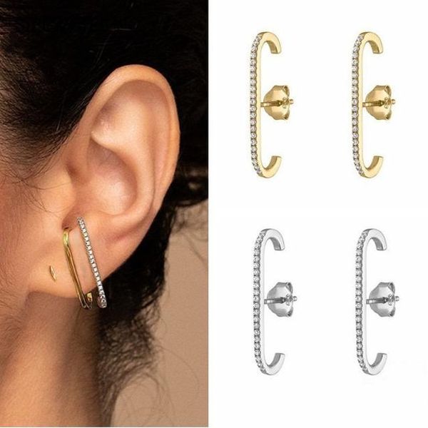 stud sipengjel punk geometric single row crystal zircon earrings long bar ear european and american for women jewelry, Golden;silver
stud sipengjel punk geometric single row crystal zircon earrings long bar ear european and american for women jewelry, Golden;silver