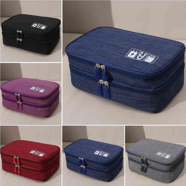 double layer travel charger cosmetic bag data cable electronics storage digital organizer
double layer travel charger cosmetic bag data cable electronics storage digital organizer
