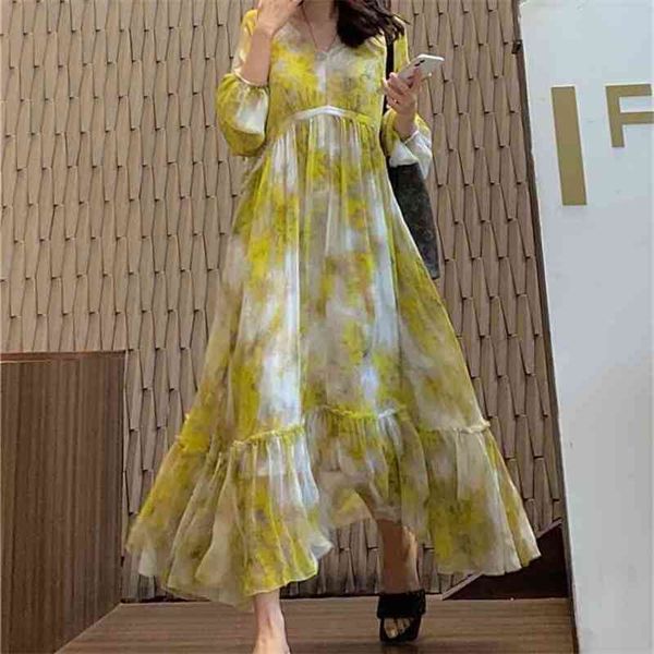 boho printed maxi dresses for woman runway design v-neck yellow clothing high waist long sleeve vintage female 210603, Black;gray
boho printed maxi dresses for woman runway design v-neck yellow clothing high waist long sleeve vintage female 210603, Black;gray