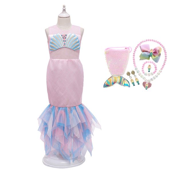 little mermaid ariel princess dress girl party cosplay costume kids halloween frock pearl appliques pink gown mermaid dress, Red;yellow
little mermaid ariel princess dress girl party cosplay costume kids halloween frock pearl appliques pink gown mermaid dress, Red;yellow