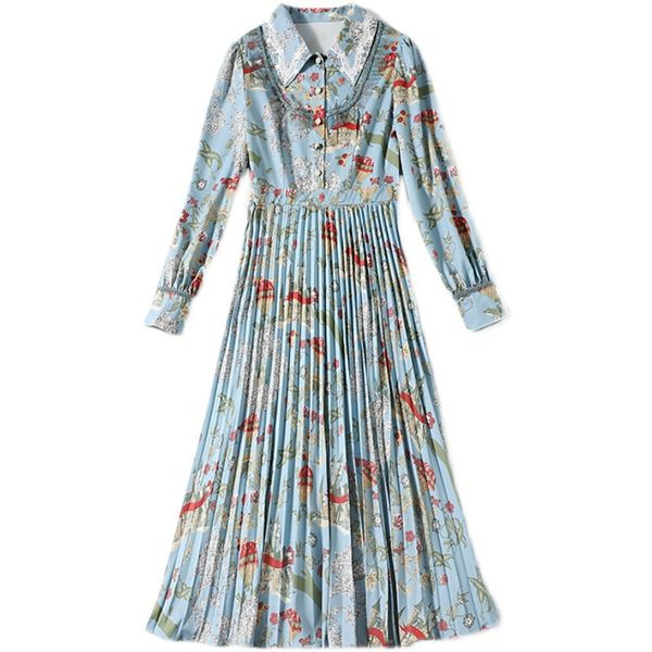dress summer new arrival women's lace lapel fashion print long sleeve slim pleated mid-length dress size -2xl, Black;pink
dress summer new arrival women's lace lapel fashion print long sleeve slim pleated mid-length dress size -2xl, Black;pink