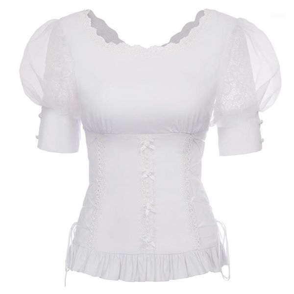 vintage women gothic victorian half sleeve lace t-shirt corset blouse s-2xl women's blouses & shirts, White
vintage women gothic victorian half sleeve lace t-shirt corset blouse s-2xl women's blouses & shirts, White
