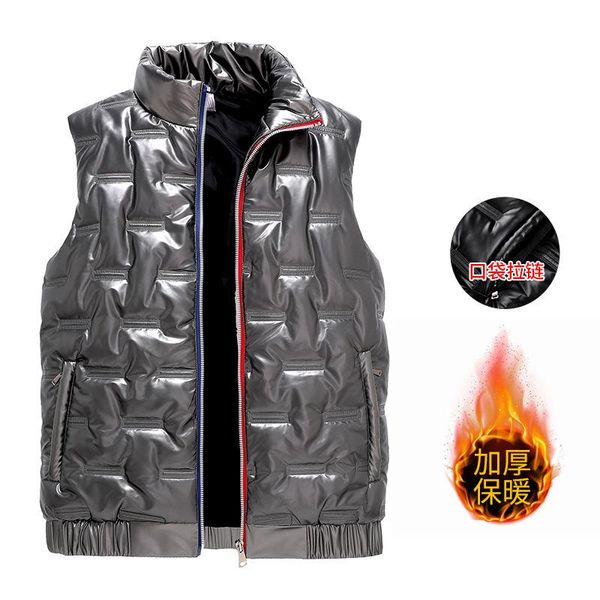 men's vests mens warm vest stand collar slim casual down men sleeveless waistcoat autumn winter black silver shiny surface, Black;white
men's vests mens warm vest stand collar slim casual down men sleeveless waistcoat autumn winter black silver shiny surface, Black;white
