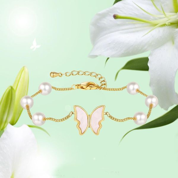 link, chain cocom arrival butterfly link bracelets for women girls adjustable shell pearl gold plated bracelet femme year gift, Black
link, chain cocom arrival butterfly link bracelets for women girls adjustable shell pearl gold plated bracelet femme year gift, Black