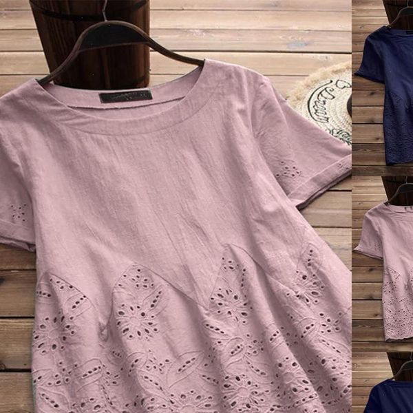 women vintage solid floral hollow out hem tee elegant ladies o neck short sleeve blusas femininas elegante 0711, White
women vintage solid floral hollow out hem tee elegant ladies o neck short sleeve blusas femininas elegante 0711, White
