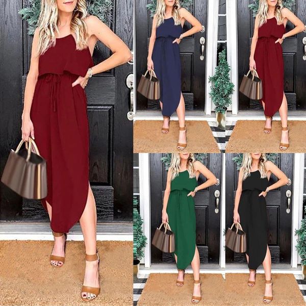 casual dresses womail fashion women vacation beach sleeveless side split irregular sundress solid o-neck suspender summer dress, Black;gray
casual dresses womail fashion women vacation beach sleeveless side split irregular sundress solid o-neck suspender summer dress, Black;gray