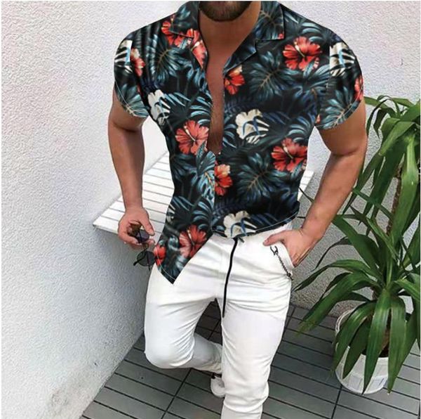 men's casual shirts 2021 summer men print slim hawaiian short sleeve man single breasted turn-down collar shirt, White;black
men's casual shirts 2021 summer men print slim hawaiian short sleeve man single breasted turn-down collar shirt, White;black
