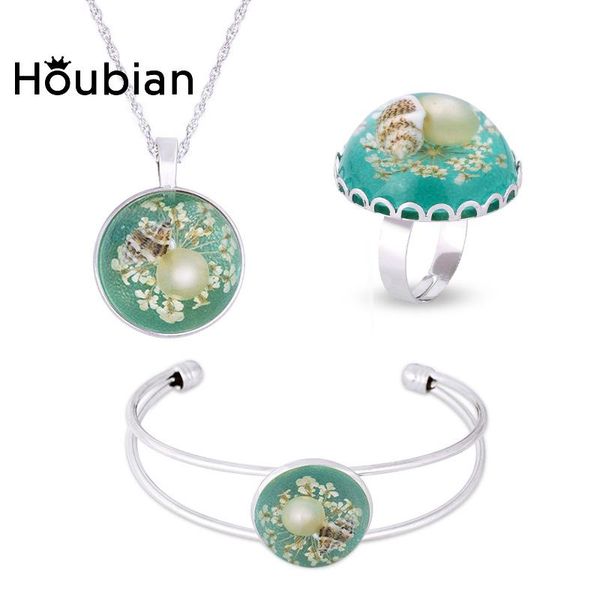 earrings & necklace houbian green resin dry flower set natural starfish shell for girl's party accessories, Silver
earrings & necklace houbian green resin dry flower set natural starfish shell for girl's party accessories, Silver